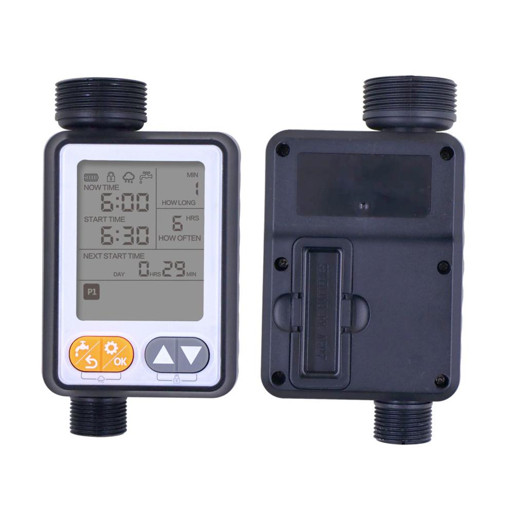 Gardening Irrigation Timer Automatic Watering Device Garden Balcony Rain Sensing Control Intelligent Irrigation System Controller 10 Programs Setting with Safety Lock