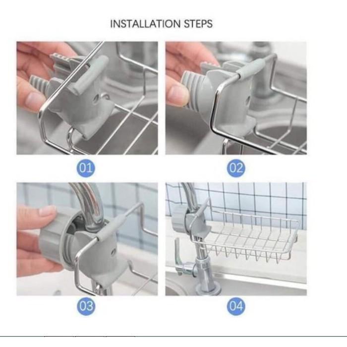 Kệ Để Đồ Rửa Chén Cạnh Vòi Rửa Chất Liệu Inox 304 Chắc Chắn