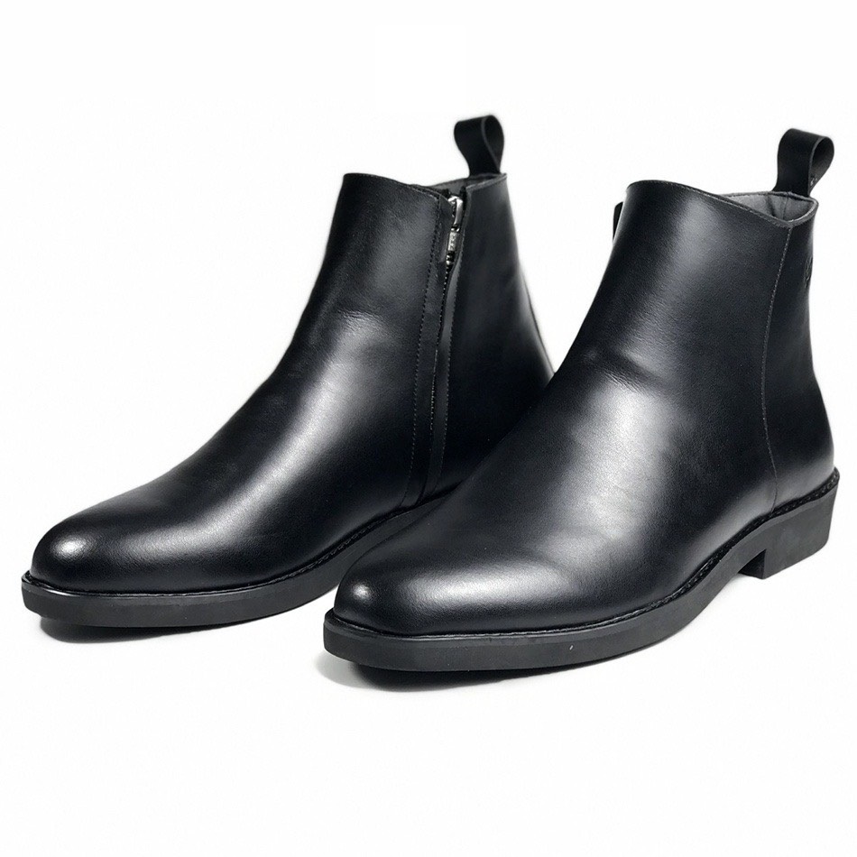 Giày chelsea zip boots black cao cổ chất liệu cao cấp bảo hành chính hãng 12 tháng