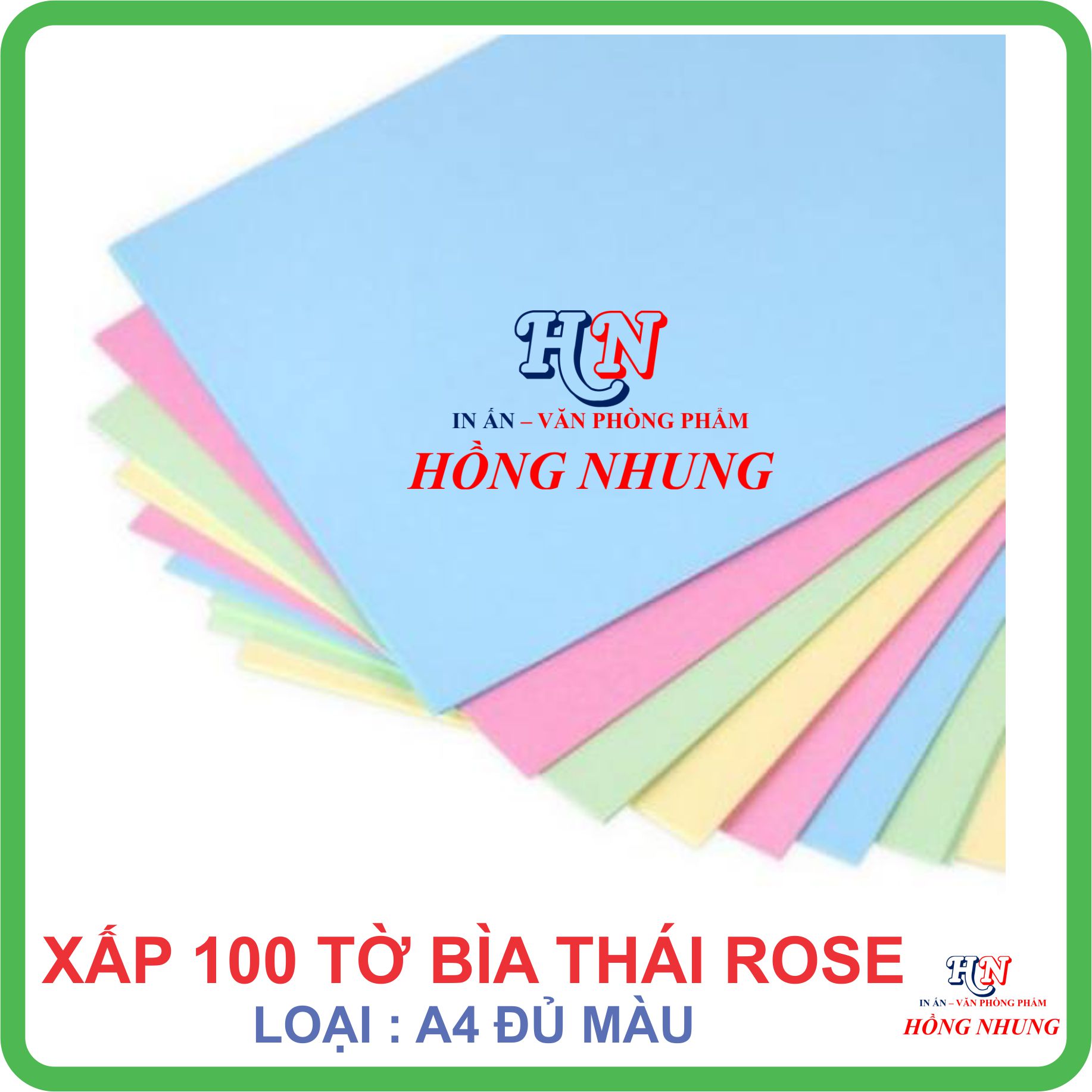 [SALE] Xấp 100 tờ Bìa Thái A4 Rose, Bìa Cứng A4, định lượng 180 gsm