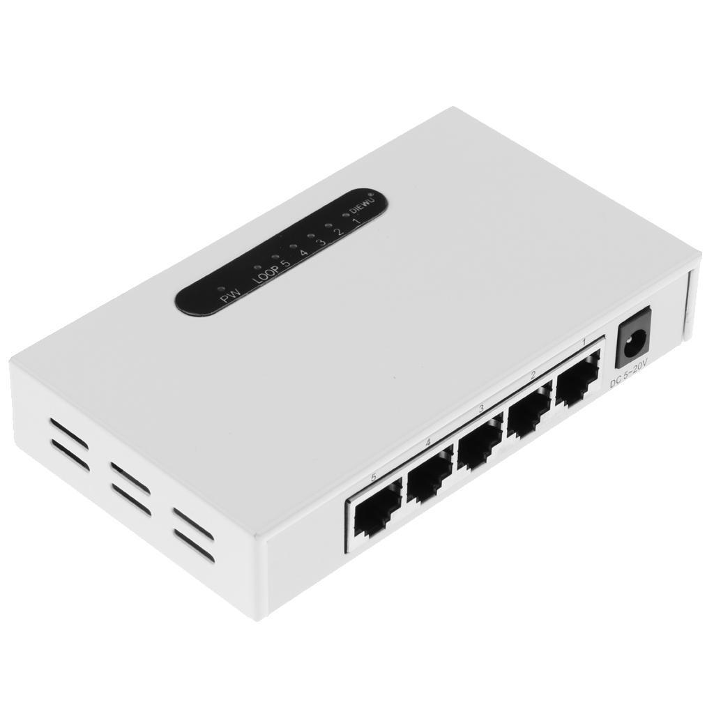 RJ45 5Port Gigabit Ethernet Network Switch Metal Desktop Smart Adapter Hub