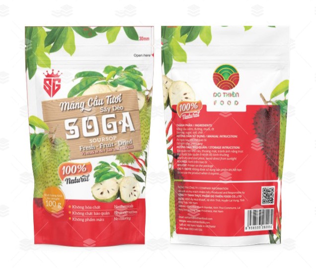 SOGA - Mãng cầu tươi sấy dẻo - Vị muối ớt đỏ