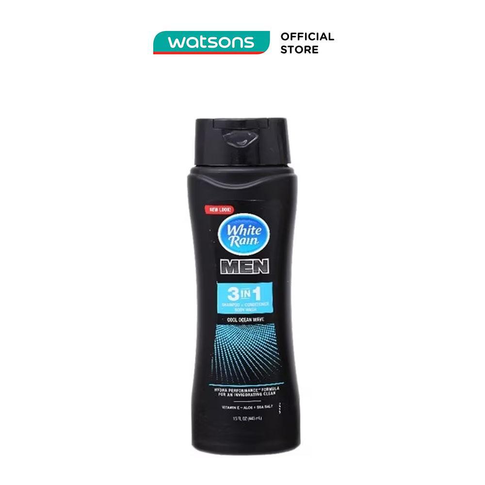 Sữa Tắm Gội White Rain For Men 3-In-1 Cool Ocean Wave 443ml