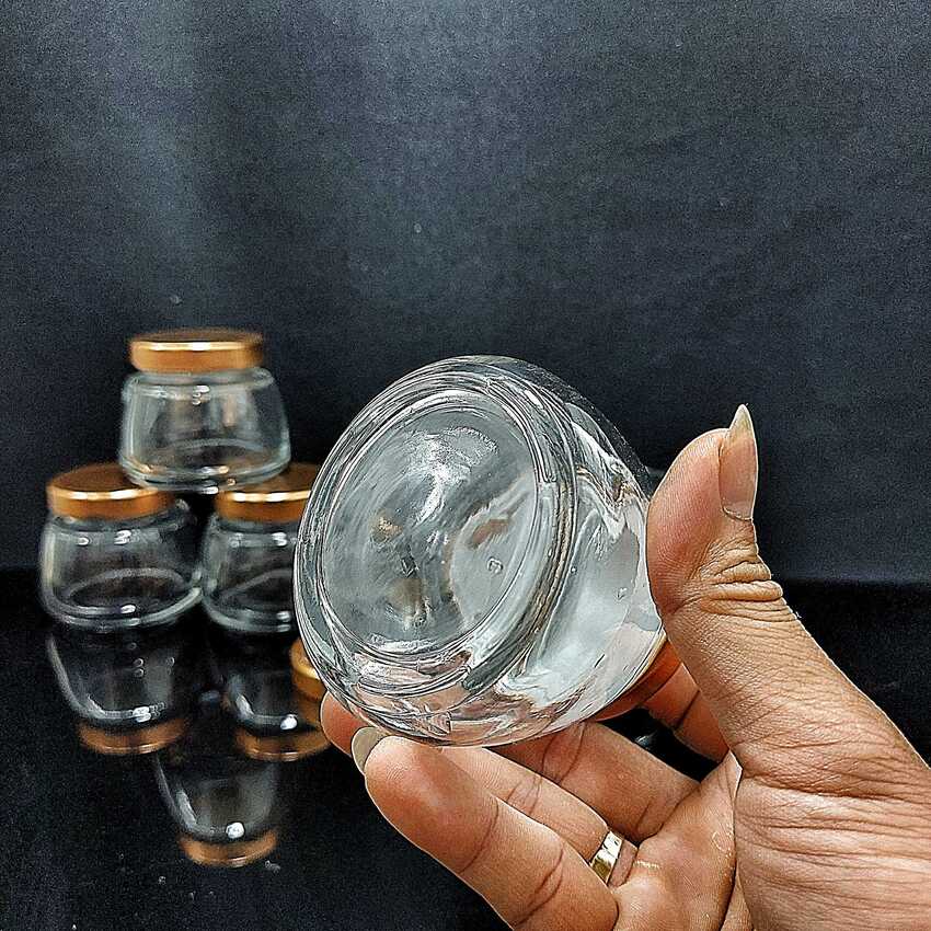 Lọ Thủy Tinh 150ML nắp thiếc màu đồng – vai thon, cực dày, siêu trong - Hủ Chưng Yến , Hũ Làm Sữa Chua , Lọ Đựng Sữa Chua , dầu dừa, thực phẩm, mỹ phẩm, gia vị