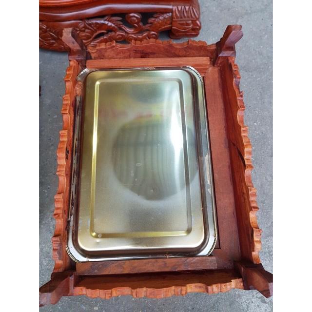 Khay Trà Chân Qùy Bằng Gỗ Hương-Khay trà rồng trầu gỗ