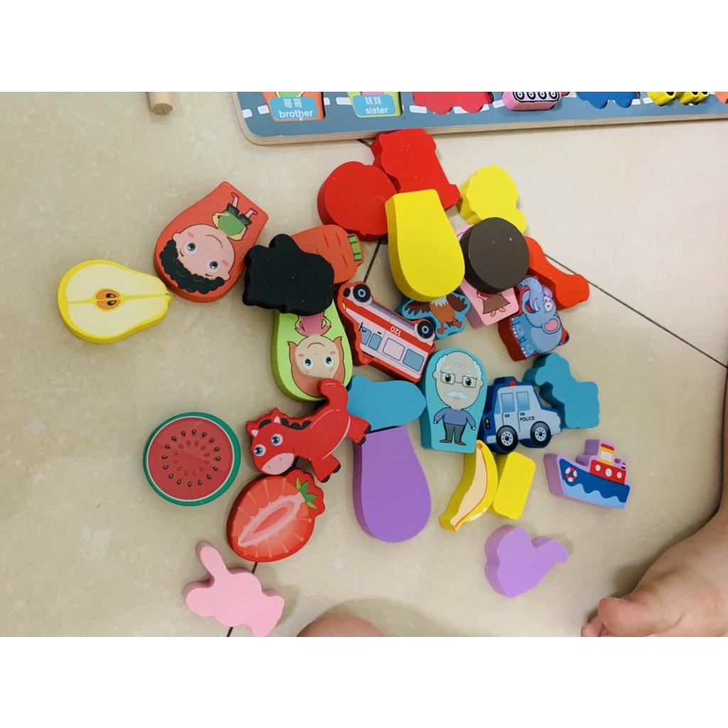Đồ chơi thông minh cho bé phát triển trí tuệ, Xếp hình câu cá học chữ số 7in1 cao cấp hàng loại 1
