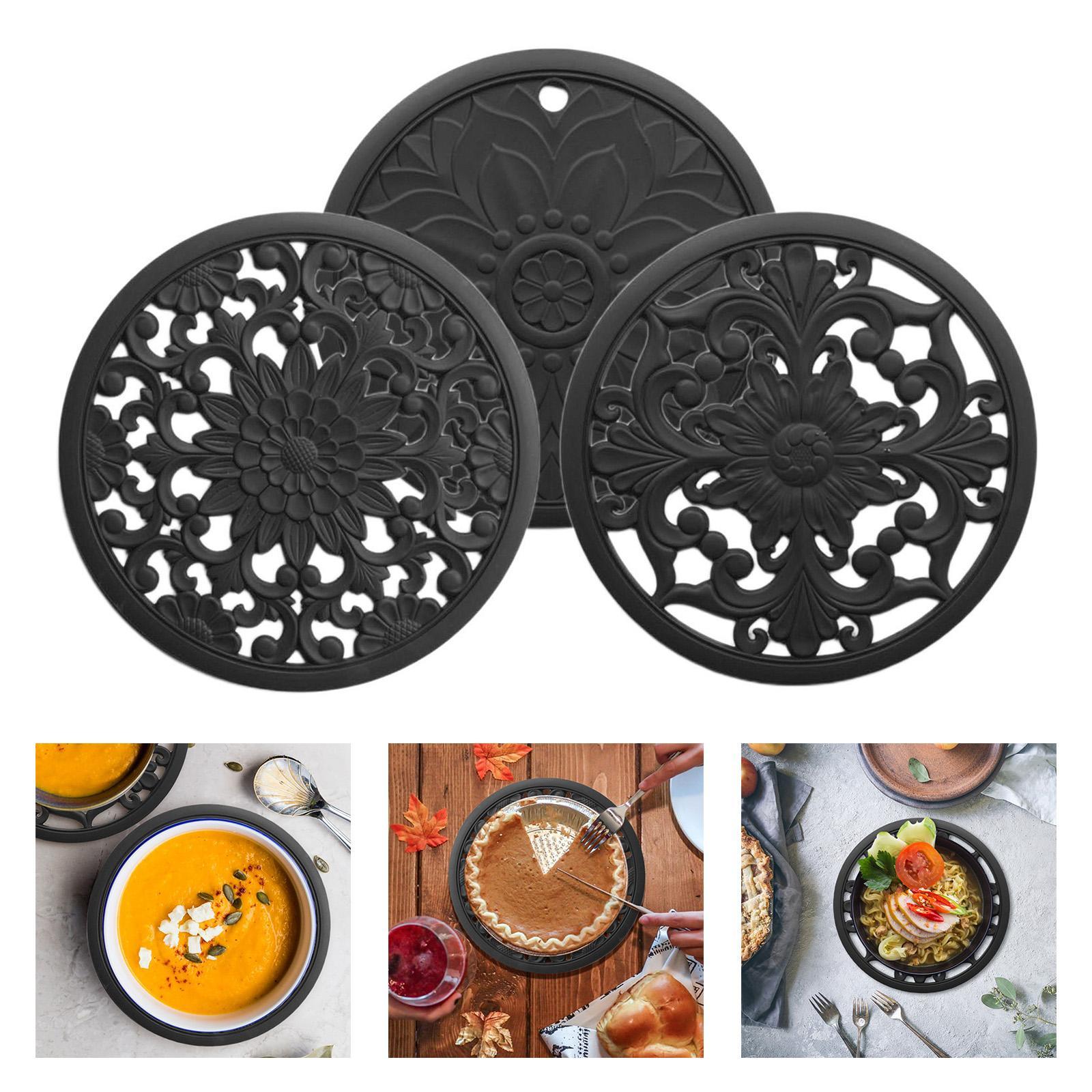 3 Set Heat-insulated Silicone Hot Pads Countertop Bowl Mat Trivet