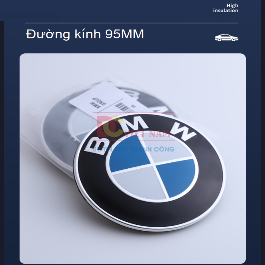 Logo biểu tượng trước xe ô tô BMW Series 7 đường kính 95MM, chân cài 3 chấu
