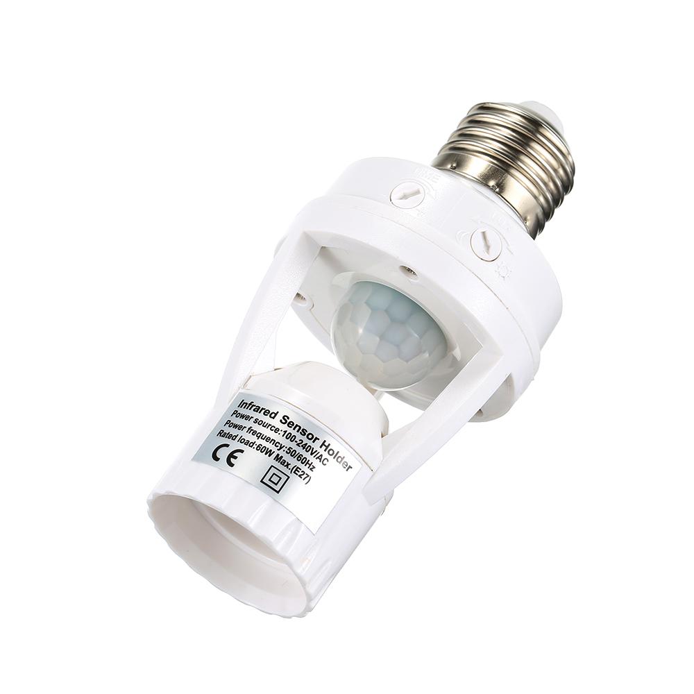 Giá Đỡ Bóng Đèn Led E27 Cảm Biến Chuyển Động Hồng Ngoại Pir