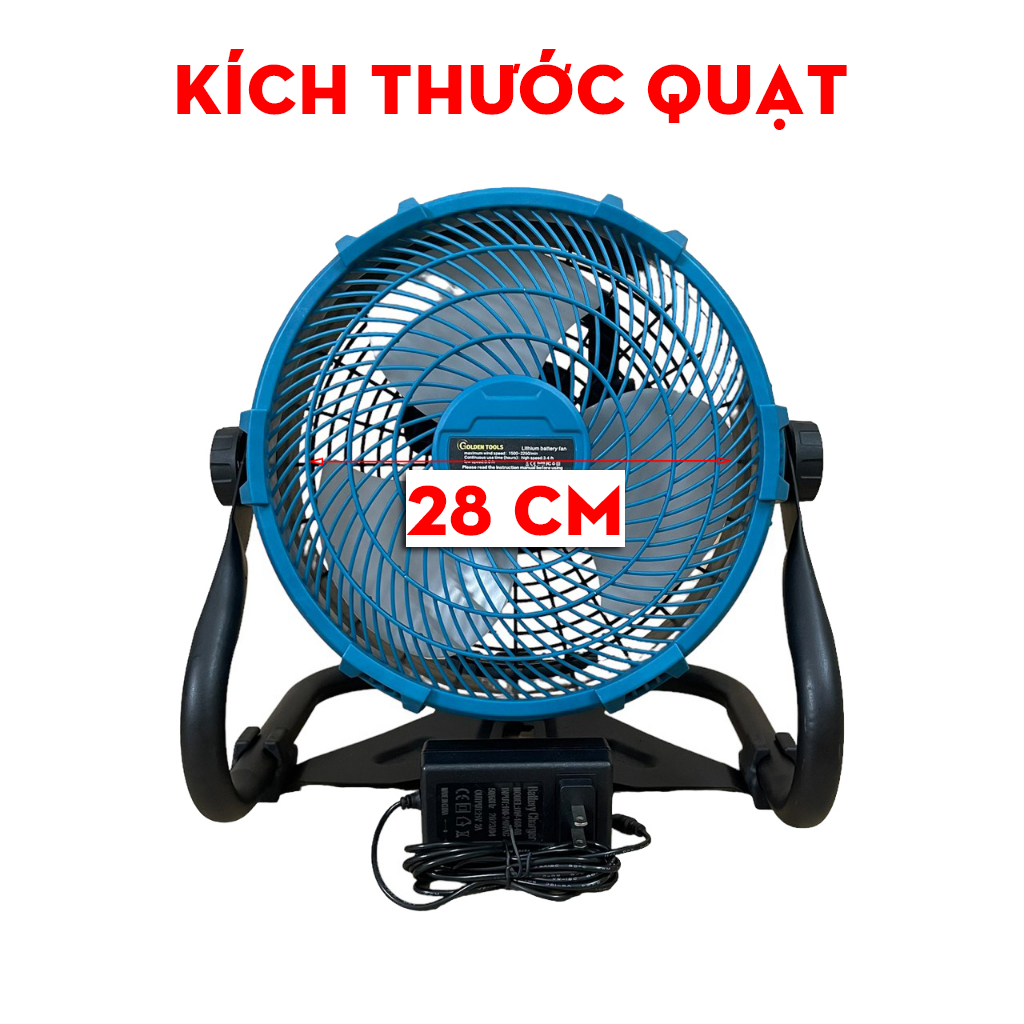 Quạt Tích Điện Dùng Pin Siêu Khỏe Sử Dụng Liên Tục 12h , Thiết Kế An Toàn, Tặng Kèm Pin Và Sạc, Chân Pin Phổ Thông 4cm, Tiện lợi khi mất điện hoặc mang đi du lịch