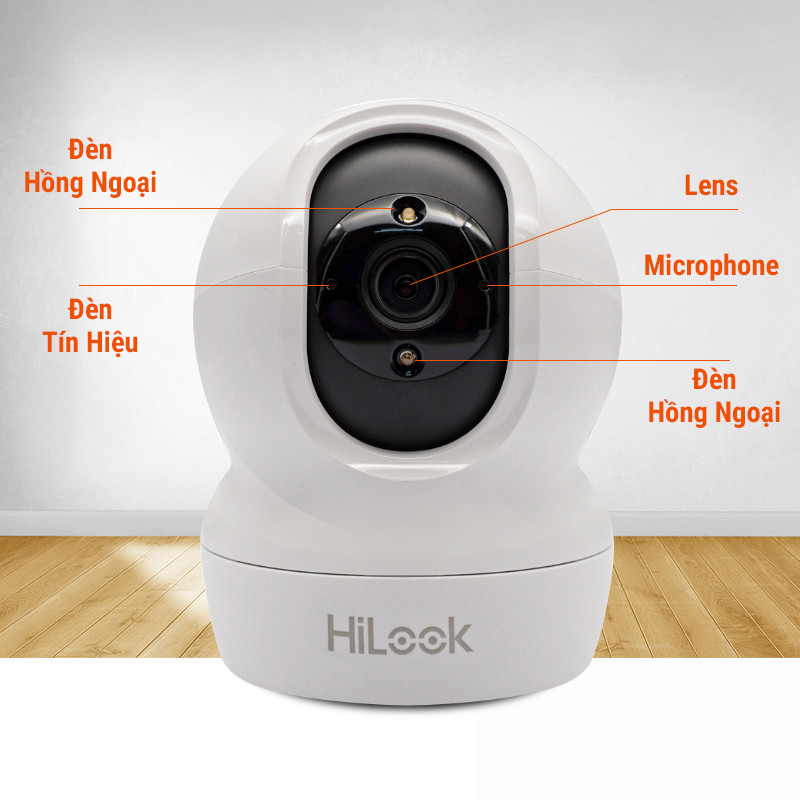 Camera Ip Wifi Quan Sát Trong Nhà HiLook Model P220, Độ Phân Giải 2.0Mpx, Ống Kính 4mm, Hỗ Trợ Cổng LAN - Chính Hãng