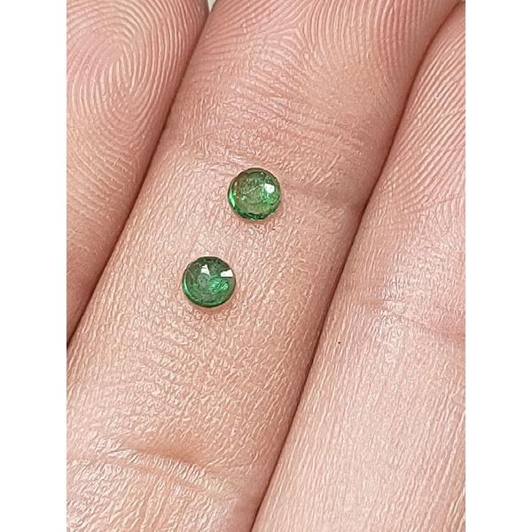 020 (1) L CẶP hạt EMERALD LỤC BẢO (THIÊN NHIÊN) đáy thấp