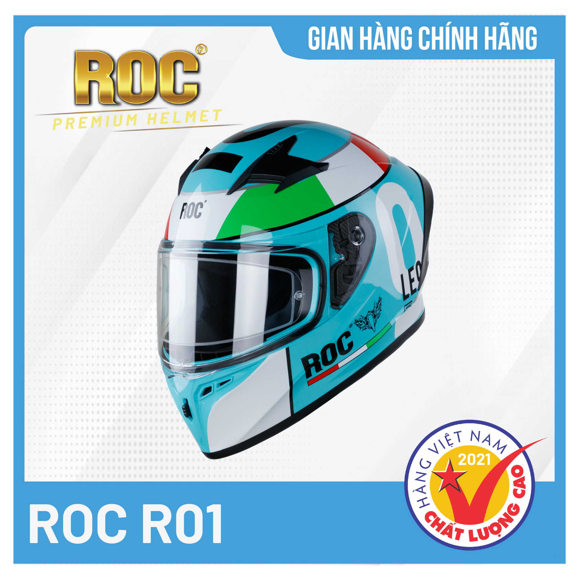 Mũ bảo hiểm Fullface ROC R01 Mạnh Mẽ, Cá Tính