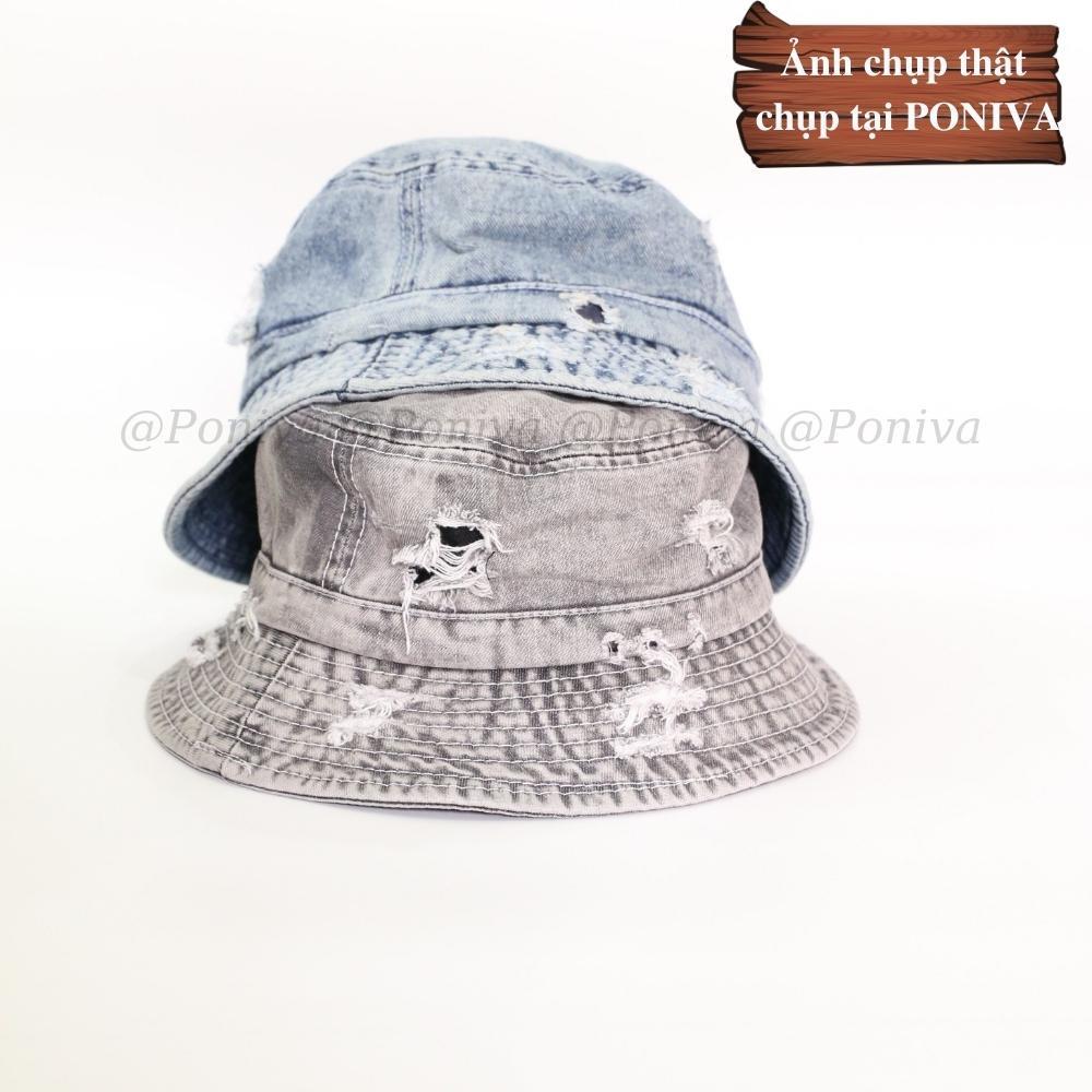 Mũ bucket ️ Nón tai bèo vành cụp chất jean cao cấp form unisex BKJ01 Ulzzang Thời trang PONIVA siêu hot