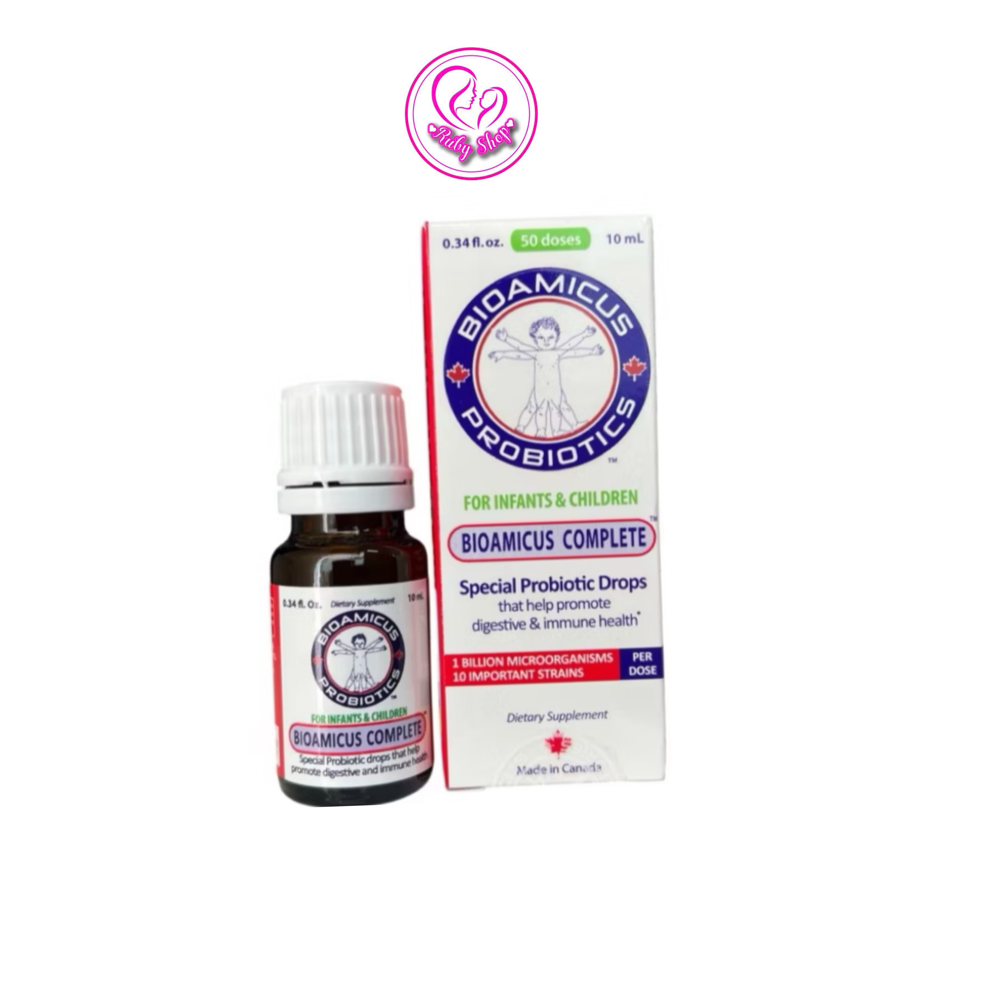 Men 10 chủng Bioamicus chai 10ml hỗ trợ hệ tiêu hóa con khoẻ mạnh