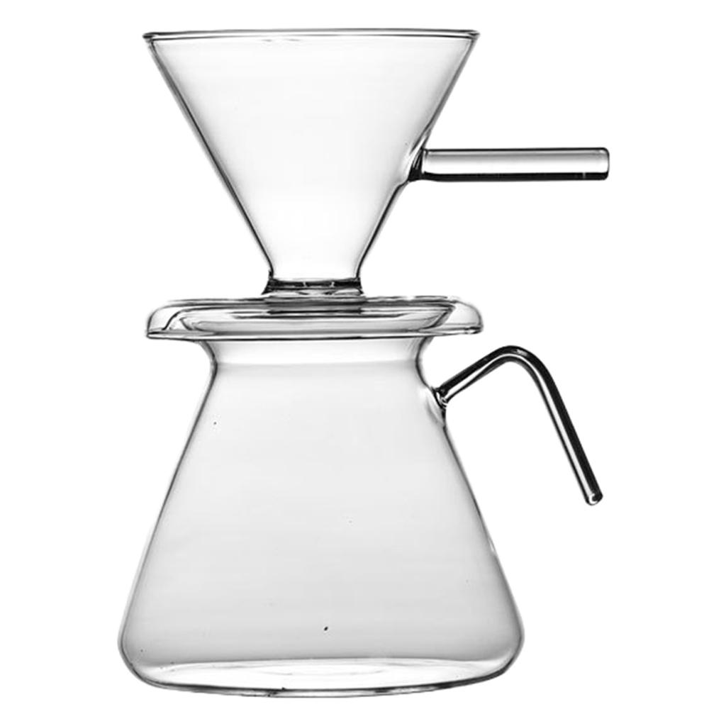 Pour Over Coffee Maker Glass Manual Drip Brewer Coffee Pot for Home Office