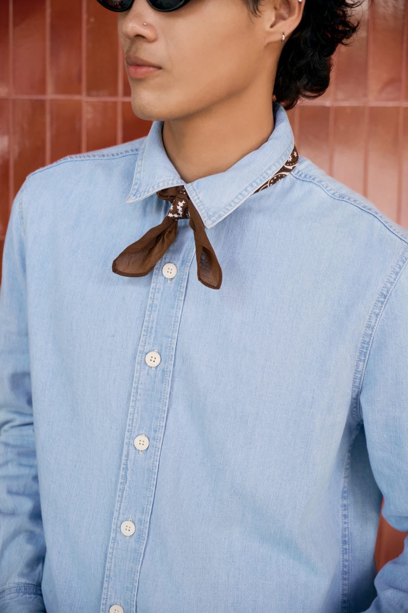 Áo sơ mi jeans nam (Sơ mi denim) vải mềm Form Regular - RT 10S25DSH004 | ROUTINE CÀ MAU