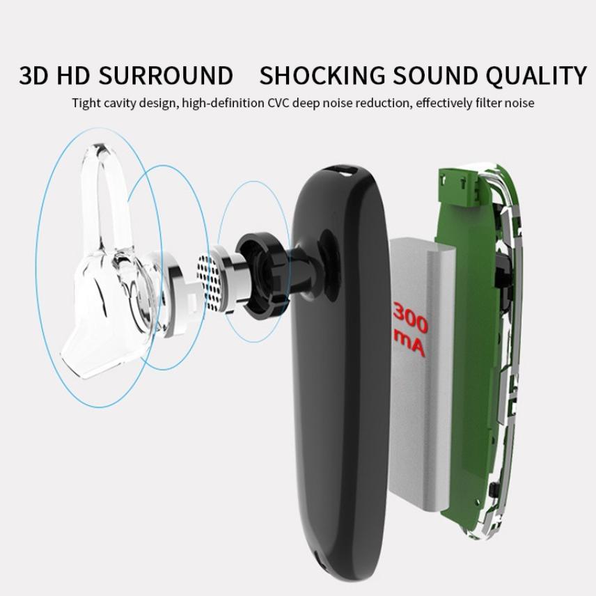 K3A Bluetooth 5.0 Tai Treo Tai Nghe Không Dây 300mA Chờ Dài 1 Tai-Móc Tay Gọi Tai Nghe Chống-Tiếng Ồn Tai Nghe Chụp Tai