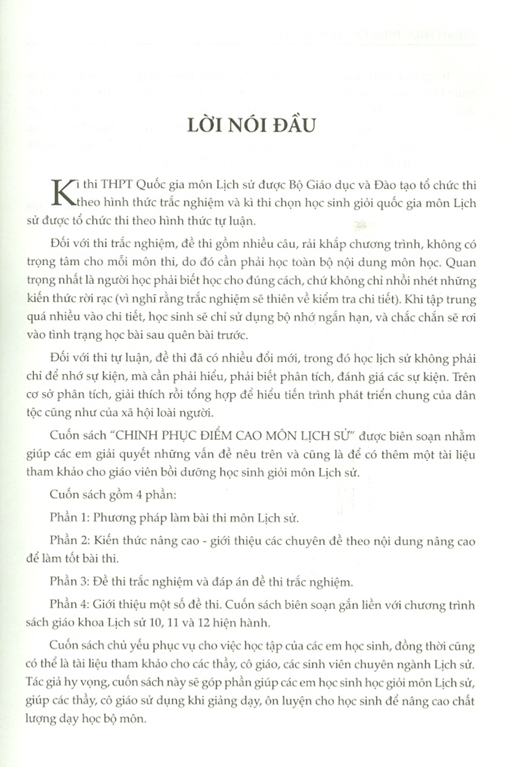 Chinh phục điểm cao luyện thi môn lịch sử thi THPT QG và thi HSG THPT