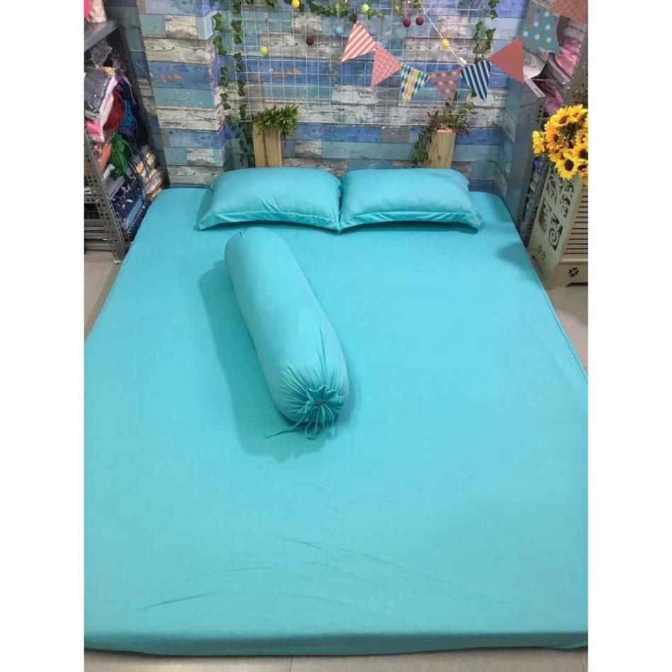 Bộ 4 Món Ga Gối Thun Mát Mềm Thun Lạnh Cao Cấp LAN PHAM BEDDING - Màu Xanh Ngọc