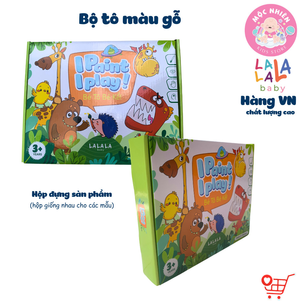 Đồ Chơi Tranh Gỗ Tô Màu Kèm Màu Nước, Cọ và Truyện Kể I Paint I Play! - Lalala Baby (Cho Bé Từ 3 Tuổi)