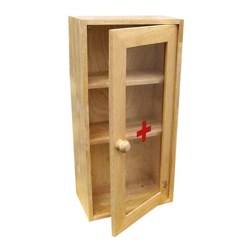 Tủ thuốᴄ gia đình bằng gỗ tự nhiên Đức Thành, tủ y tế cánh cửa trong suốt kiểm tra vật dụng bên trong, tủ đựng thuốc treo tường