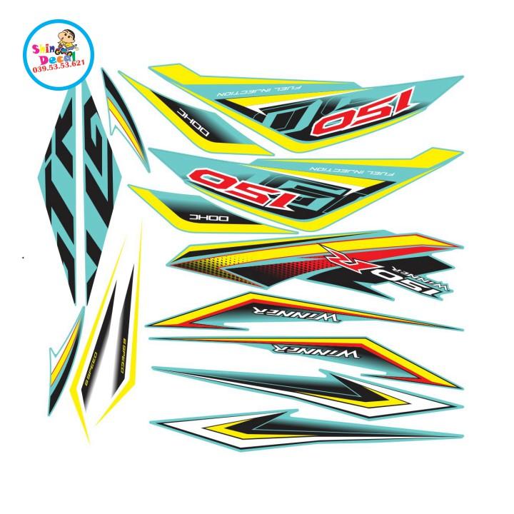 Tem rời winner dán xe xanh ngọc