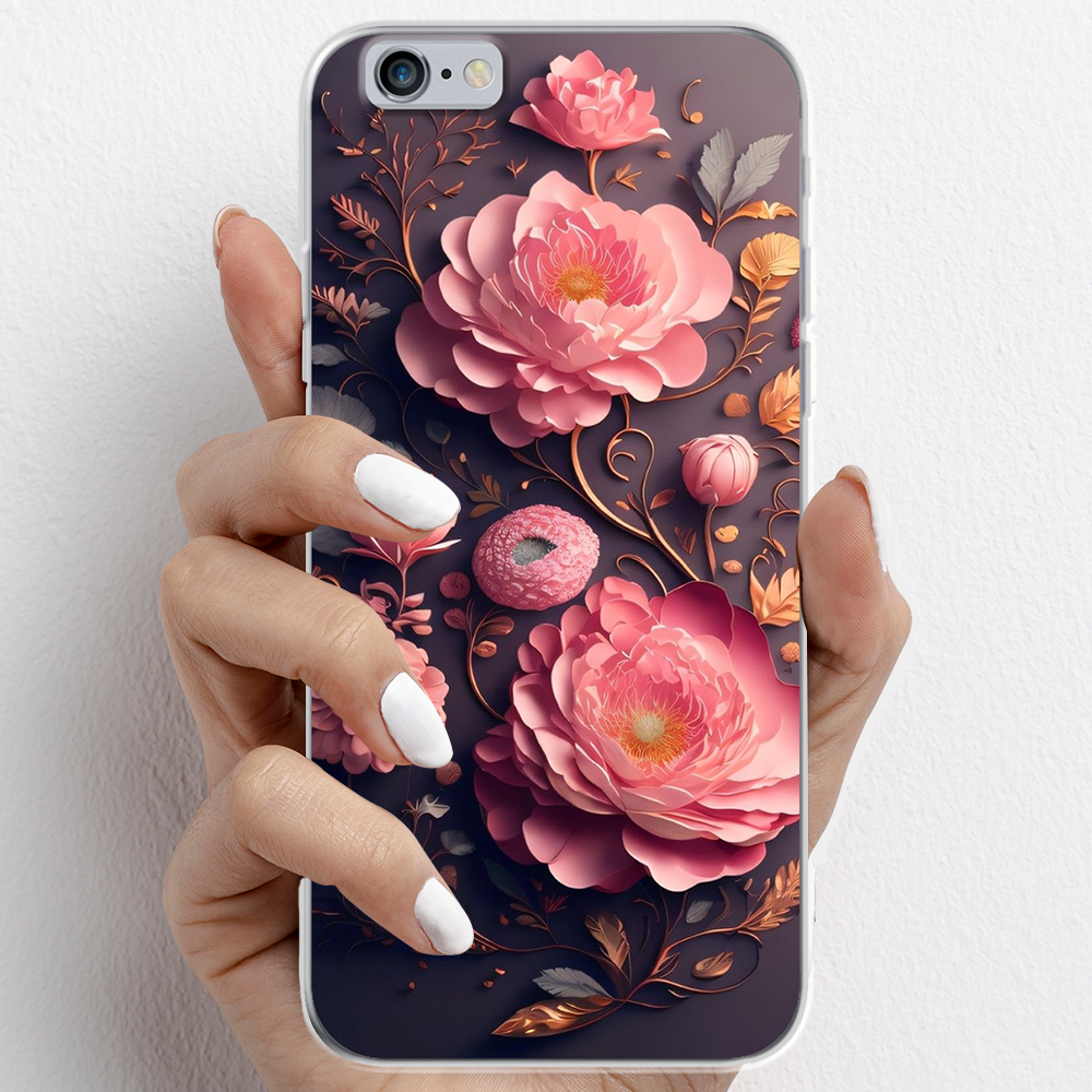 Ốp lưng cho iPhone 6, iPhone 6 Plus nhựa TPU mẫu Hoa hồng
