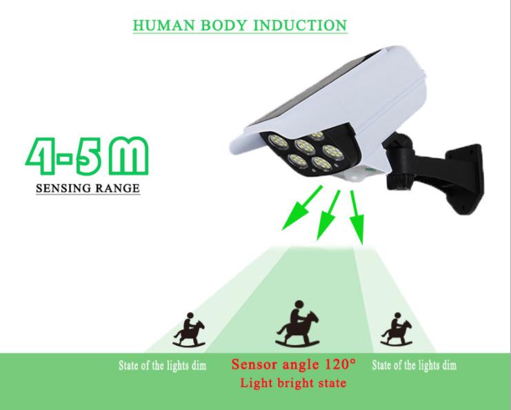 Đèn năng lượng mặt trời cảm ứng ánh sáng mô hình camera chống nước đạt chuẩn IP65