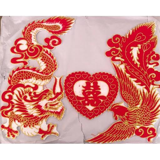 Rồng phụng nhung trang trí cưới hỏi