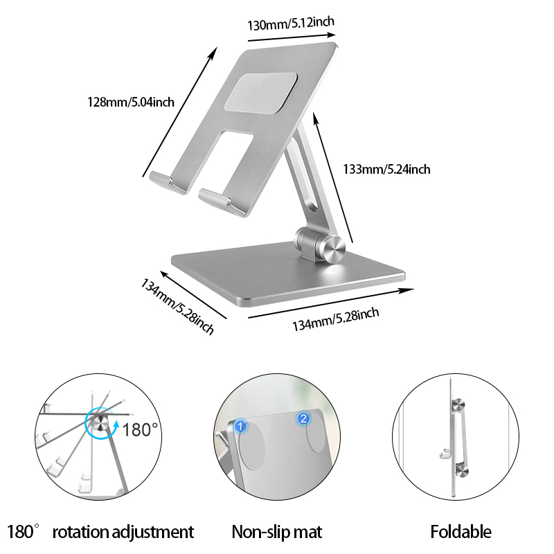 Giá Đỡ Điện Thoại Máy Tính Bảng Dành Cho Ipad Reroka Table  Cấu Tạo Vững Chắc Với Hợp Kim Nhôm Cao Cấp Sáng Bóng Bền Đẹp Có Gắn Silicone Bảo Vệ Chống Trượt Và Trầy Xước Điều Chỉnh Góc Độ Thoải Mái Dễ Dàng Gấp Gọn Mang Theo Tiện Lợi - Hàng Chính Hãng