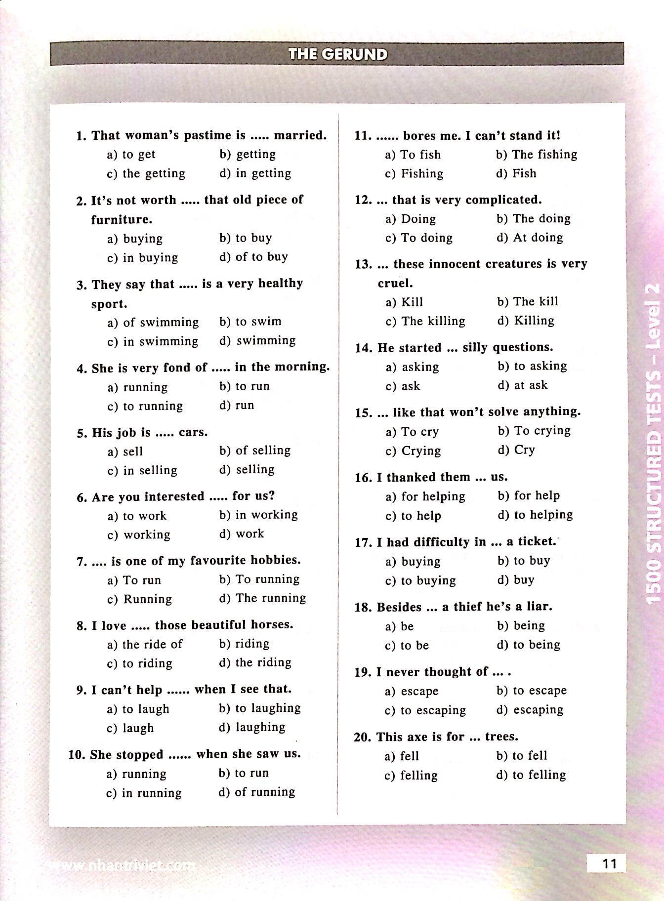 Sách 1500 Structured Tests Leve 2 (Không CD)