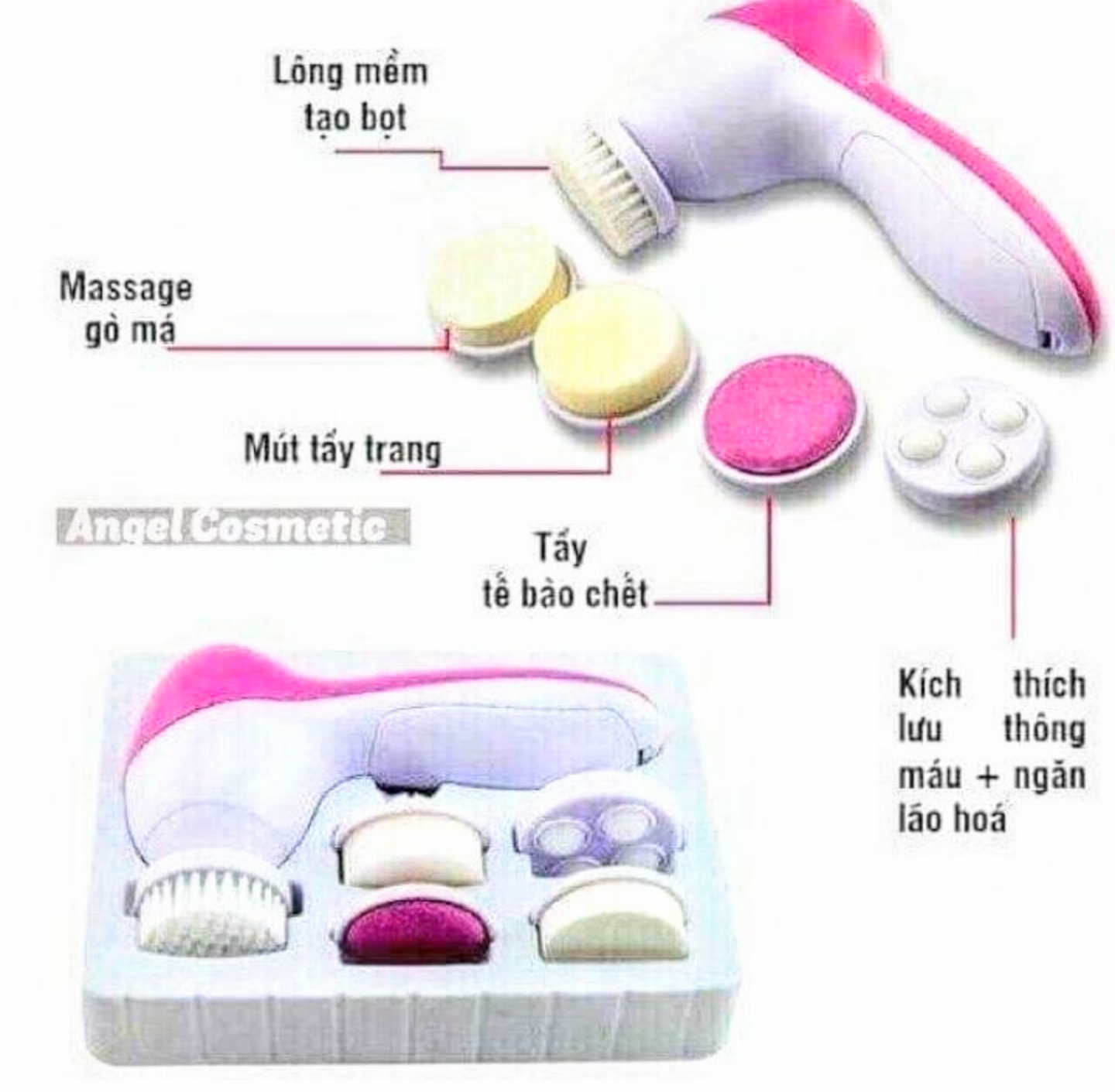 MÁY RỬA MẶT MESSAGE MẶT ĐA NĂNG TIỆN DỤNG TẶNG 5 ĐẦU RỬA MASSAGE TIỆN DỤNG HÀNG CHUẨN CHẤT LƯỢNG