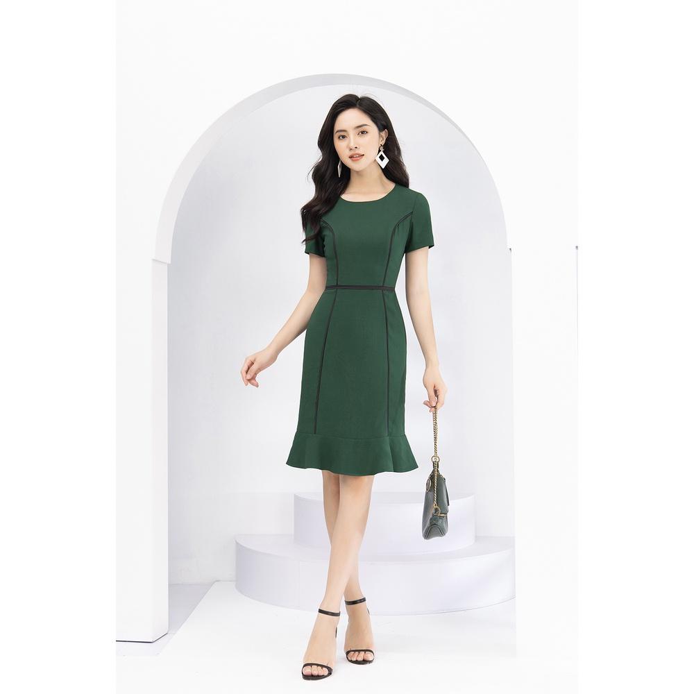 Đầm Nữ Công Sở LUPERI LFV3164 Dáng Ôm Đuôi Cá Viền Nổi Mềm Mại, Mềm, MỊn, Thoáng Mát