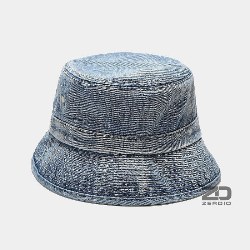 Nón tai bèo vành tròn, Mũ bucket vải Jeans bò nam nữ cao cấp - BK67