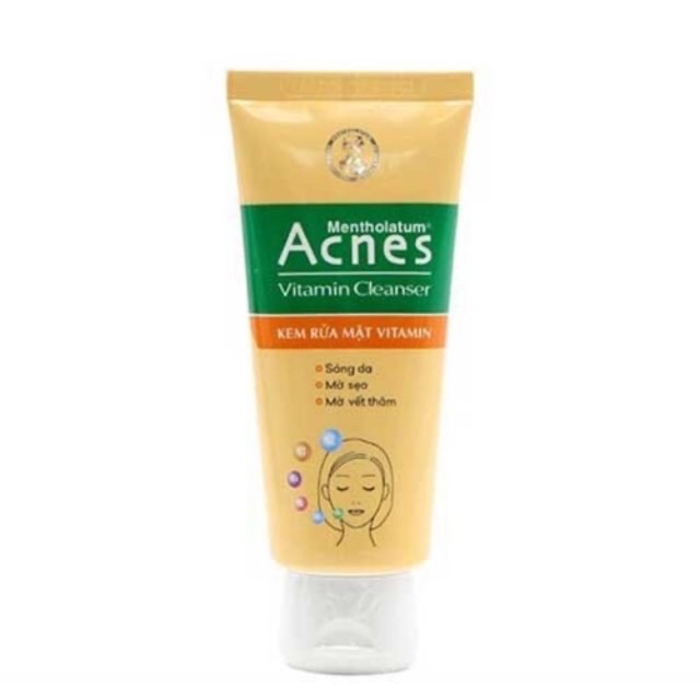 Acnes Kem Rửa Mặt Dưỡng Sáng Da Mờ Thâm Vitamin Cleanser 100g