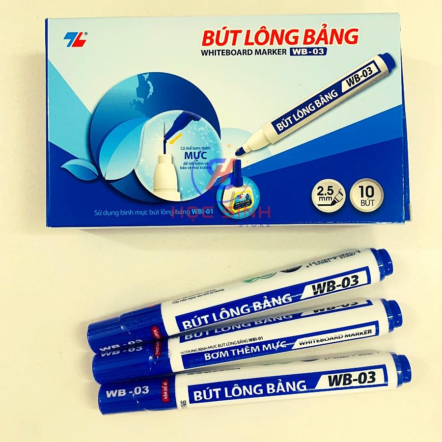 Hộp 10 Cây Bút Lông Bảng WB-03 Thiên Long ( Xanh, Đỏ Đen