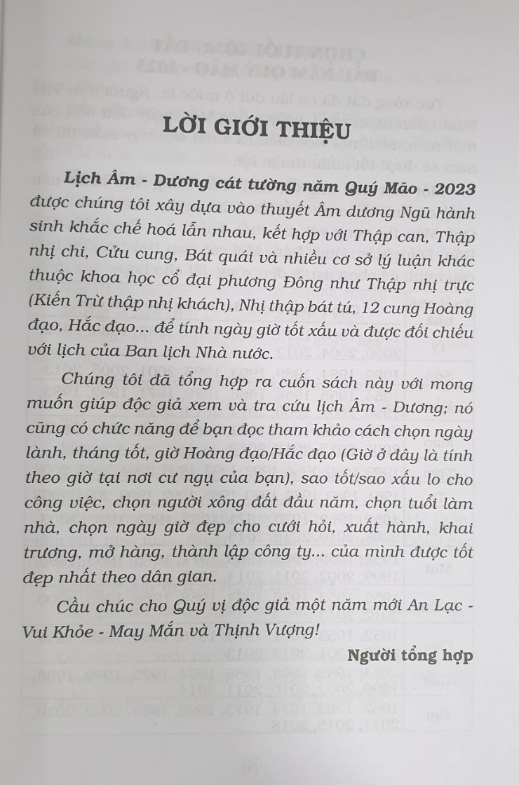 LỊCH ÂM - DƯƠNG CÁT TƯỜNG NĂM QUÝ MÃO 2023: Ngày Lành Tháng Tốt - Vạn Sự Bất Cầu An