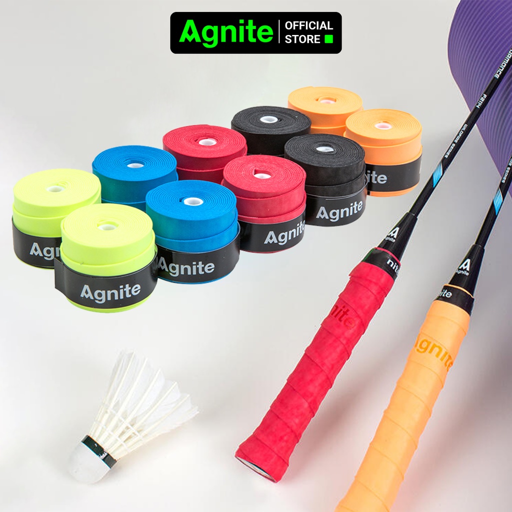 Hình ảnh [Màu ngẫu nhiên Pastel] Quấn cán vợt cầu lông, tennis chính hãng Agnite, chống trơn trượt, thoáng khí chống mồ hôi, ma sát tốt màu pastel