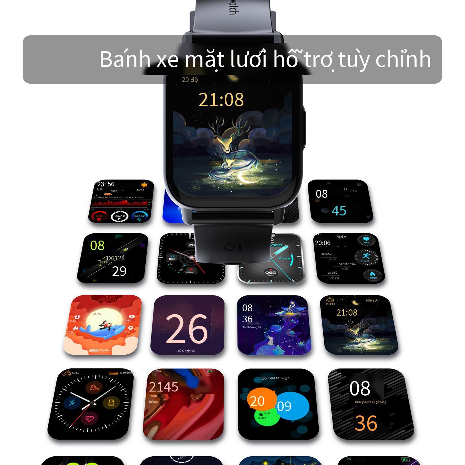 Phong Cách Mới Nhất QS16pro Vòng Tay Thông Minh Đo Nhiệt Độ Cơ Thể Nhịp Tim Oxy Trong Máu Màn Hình Lớn Đồng Hồ Amazon GloryFit Nhật Bản