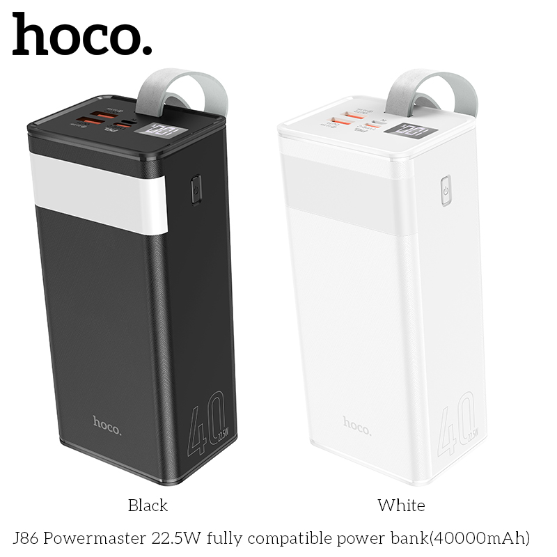 Pin Dự Phòng Sạc Nhanh Dành Cho Hoco J86 22.5W 40000Mah Qc 3.0 Và Pd20W 2 Cổng Sạc Usb Có Đèn Led Và Màn Hình Báo Pin Hàng Chính Hãng