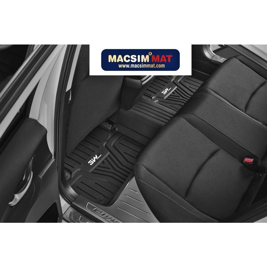 Thảm lót sàn xe ô tô HONDA CIVIC 2015- đến nay Nhãn hiệu Macsim 3W chất liệu nhựa TPE đúc khuôn cao cấp - màu đen