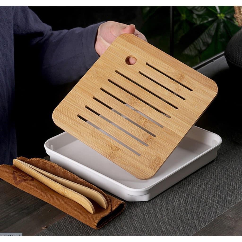 BỘ ẤM CHÉN TRÀ ĐẠO KÈM KHAY FULL PHỤ KIỆN, TÚI HỘP SANG CHẢNH
