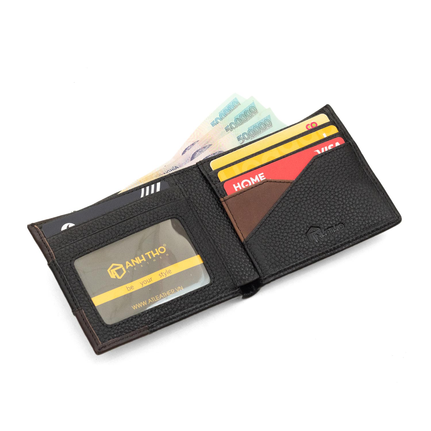Ví ngang da bò MIN-10 - Form nhỏ | Anh Tho leather