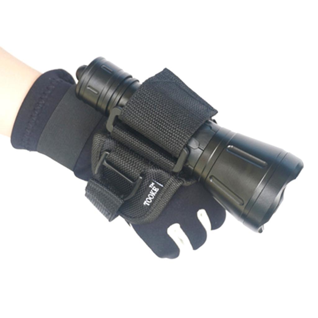 2xHand Free Holder Glove for Scuba Diving Dive Underwater Torch LED Flashlight