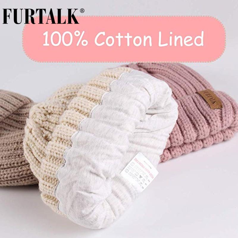 FURTALK Mùa Đông Pompom Mũ dành cho Trẻ Em Độ Tuổi Từ 1 Tuổi-10 Đan Bò mùa đông cho bé mũ cho bé lông Pom Pom nón cho bé gái và bé trai