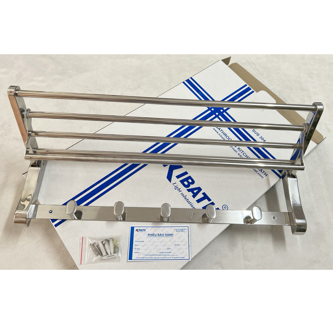 Máng khăn đa năng Kibath Inox SUS 304, KB-912