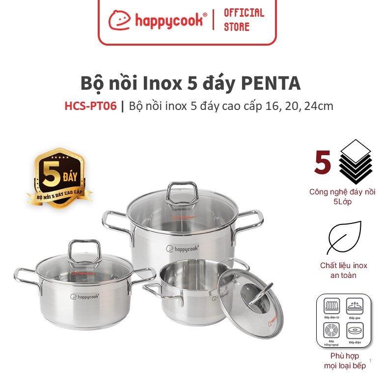 Bộ nồi Inox 5 đáy Happy Cook Penta HCS-PT06