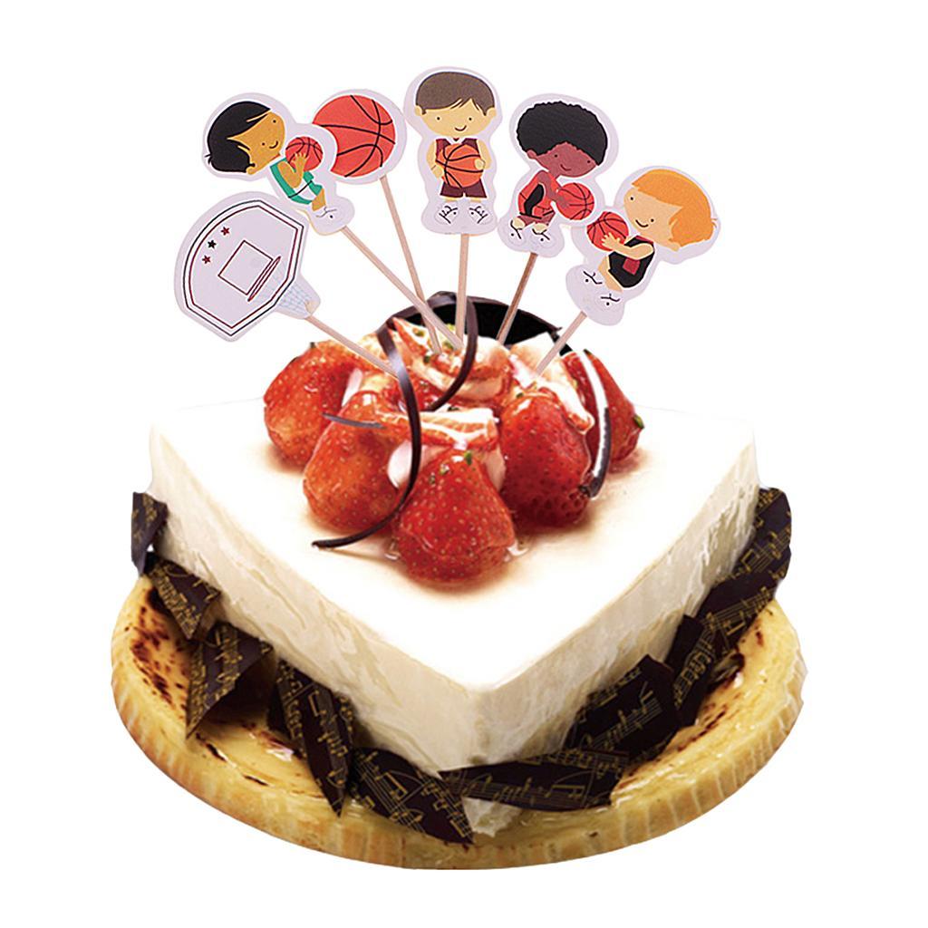 48pcs/Set Football Basketball Cupcake Food Picks Cake Topper Decoration