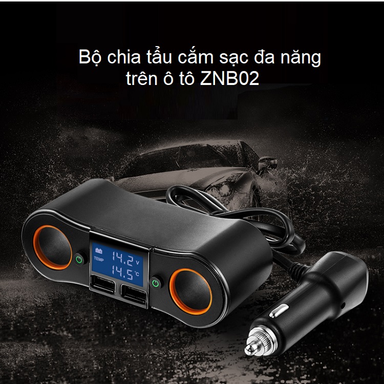 Bộ chia tẩu sạc đa năng cao cấp trên ô tô, xe hơi -